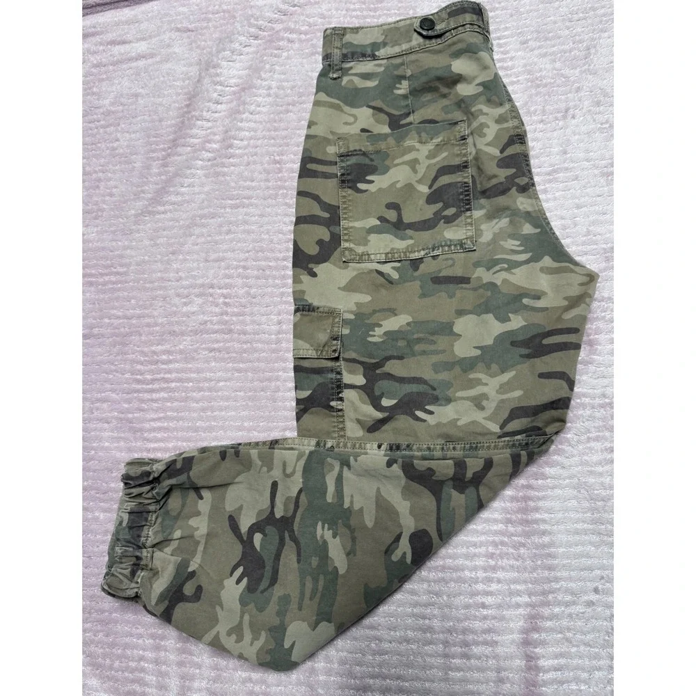 Zara Womens Camo Cargo Jogger Pants High Waisted Camouflage Green Brown Size 6 - Picture 8 of 8